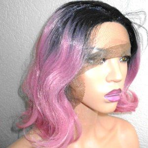Pink ombre lace front heat ok wig
